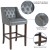 Flash Furniture CH-182020-T-30-LTGY-GG 30" Transitional Tufted Walnut Barstool with Accent Nail Trim in Light Gray LeatherSoft addl-4