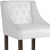 Flash Furniture CH-182020-T-30-WH-GG 30" Transitional Tufted Walnut Barstool with Accent Nail Trim in White LeatherSoft addl-10