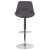 Flash Furniture CH-182050X000-DKGYFAB-GG Contemporary Dark Gray Fabric Adjustable Height Barstool with Chrome Base addl-9