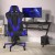 Flash Furniture CH-187230-1-BL-RLB-GG X20 Blue LeatherSoft Gaming / Racing Office Reclining Chair with Transparent Roller Wheels addl-1