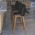 Flash Furniture CH-192162X000PU-30-BK-GG Transitional 30" Black LeatherSoft Bar Stool with Silver Nailhead Trim, Walnut Wood Frame, Set of 2  addl-6