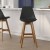 Flash Furniture CH-210925-7-BK-GG Commercial 27" Black Plastic Backrest Leathersoft Padded Seat Counter Stool with Walnut Wood Frame, Set of 2 addl-1