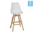 Flash Furniture CH-210925-7-WH-GG Commercial 27" White Plastic Backrest Leathersoft Padded Seat Counter Stool with Oak Wood Frame, Set of 2 addl-2