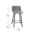 Flash Furniture CH-212069-24-GY-GG Modern Armless 24" Gray LeatherSoft Counter Height Stool, Black Metal Frame, Set of 2 addl-5