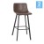 Flash Furniture CH-212069-30-DKBR-GG Modern Armless 30" Chocolate Brown LeatherSoft Bar Height Stool, Black Iron Frame, Set of 2 addl-2