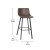 Flash Furniture CH-212069-30-DKBR-GG Modern Armless 30" Chocolate Brown LeatherSoft Bar Height Stool, Black Iron Frame, Set of 2 addl-5