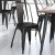 Flash Furniture CH-31230-BK-PL1B-GG Black Metal Indoor/Outdoor Stackable Chair with Black Poly Resin Wood Seat addl-6