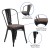 Flash Furniture CH-31230-BK-WD-GG Black Metal Stackable Chair with Wood Seat addl-3