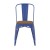Flash Furniture CH-31230-BL-PL1T-GG Blue Metal Indoor/Outdoor Stackable Chair with Teak Poly Resin Wood Seat addl-10