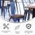 Flash Furniture CH-31230-BL-PL1T-GG Blue Metal Indoor/Outdoor Stackable Chair with Teak Poly Resin Wood Seat addl-3