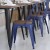 Flash Furniture CH-31230-BL-PL1T-GG Blue Metal Indoor/Outdoor Stackable Chair with Teak Poly Resin Wood Seat addl-7
