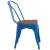 Flash Furniture CH-31230-BL-WD-GG Blue Metal Stackable Chair with Wood Seat addl-4