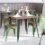 Flash Furniture CH-31230-GN-PL1T-GG Green Metal Indoor/Outdoor Stackable Chair with Teak Poly Resin Wood Seat addl-1