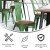 Flash Furniture CH-31230-GN-PL1T-GG Green Metal Indoor/Outdoor Stackable Chair with Teak Poly Resin Wood Seat addl-3