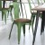 Flash Furniture CH-31230-GN-PL1T-GG Green Metal Indoor/Outdoor Stackable Chair with Teak Poly Resin Wood Seat addl-6