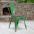Flash Furniture CH-31230-GN-WD-GG Green Metal Stackable Chair with Wood Seat addl-1