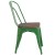 Flash Furniture CH-31230-GN-WD-GG Green Metal Stackable Chair with Wood Seat addl-4