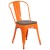 Flash Furniture CH-31230-OR-WD-GG Orange Metal Stackable Chair with Wood Seat addl-2