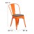 Flash Furniture CH-31230-OR-WD-GG Orange Metal Stackable Chair with Wood Seat addl-6