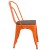 Flash Furniture CH-31230-OR-WD-GG Orange Metal Stackable Chair with Wood Seat addl-9
