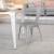 Flash Furniture CH-31230-SIL-GG Silver Metal Indoor/Outdoor Stackable Chair addl-1