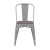 Flash Furniture CH-31230-SIL-PL1G-GG Silver Metal Indoor/Outdoor Stackable Chair with Gray Poly Resin Wood Seat addl-11