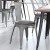 Flash Furniture CH-31230-SIL-PL1G-GG Silver Metal Indoor/Outdoor Stackable Chair with Gray Poly Resin Wood Seat addl-7
