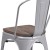 Flash Furniture CH-31230-SIL-WD-GG Silver Metal Stackable Chair with Wood Seat addl-10