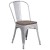 Flash Furniture CH-31230-SIL-WD-GG Silver Metal Stackable Chair with Wood Seat addl-2