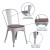 Flash Furniture CH-31230-SIL-WD-GG Silver Metal Stackable Chair with Wood Seat addl-4