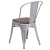 Flash Furniture CH-31230-SIL-WD-GG Silver Metal Stackable Chair with Wood Seat addl-6