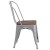 Flash Furniture CH-31230-SIL-WD-GG Silver Metal Stackable Chair with Wood Seat addl-8