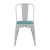 Flash Furniture CH-31230-WH-PL1M-GG White Metal Indoor/Outdoor Stackable Chair with Mint Green Poly Resin Wood Seat addl-11
