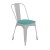 Flash Furniture CH-31230-WH-PL1M-GG White Metal Indoor/Outdoor Stackable Chair with Mint Green Poly Resin Wood Seat addl-2