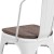 Flash Furniture CH-31230-WH-WD-GG White Metal Stackable Chair with Wood Seat addl-10