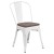 Flash Furniture CH-31230-WH-WD-GG White Metal Stackable Chair with Wood Seat addl-2