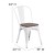 Flash Furniture CH-31230-WH-WD-GG White Metal Stackable Chair with Wood Seat addl-5
