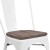Flash Furniture CH-31230-WH-WD-GG White Metal Stackable Chair with Wood Seat addl-7