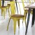 Flash Furniture CH-31230-YL-PL1T-GG Yellow Metal Indoor/Outdoor Stackable Chair with Teak Poly Resin Wood Seat addl-7