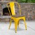 Flash Furniture CH-31230-YL-WD-GG Yellow Metal Stackable Chair with Wood Seat addl-1