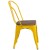 Flash Furniture CH-31230-YL-WD-GG Yellow Metal Stackable Chair with Wood Seat addl-9