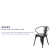 Flash Furniture CH-31270-BK-GG Black Metal Indoor/Outdoor Chair with Arms addl-4