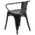 Flash Furniture CH-31270-BK-GG Black Metal Indoor/Outdoor Chair with Arms addl-7