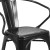 Flash Furniture CH-31270-BK-GG Black Metal Indoor/Outdoor Chair with Arms addl-8