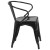 Flash Furniture CH-31270-BK-GG Black Metal Indoor/Outdoor Chair with Arms addl-9