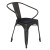 Flash Furniture CH-31270-BK-PL1B-GG Black Metal Indoor/Outdoor Chair with Arms with Black Poly Resin Wood Seat addl-2