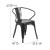 Flash Furniture CH-31270-BK-PL1B-GG Black Metal Indoor/Outdoor Chair with Arms with Black Poly Resin Wood Seat addl-5
