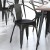 Flash Furniture CH-31270-BK-PL1B-GG Black Metal Indoor/Outdoor Chair with Arms with Black Poly Resin Wood Seat addl-7