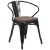 Flash Furniture CH-31270-BK-WD-GG Black Metal Chair with Wood Seat and Arms addl-2