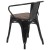 Flash Furniture CH-31270-BK-WD-GG Black Metal Chair with Wood Seat and Arms addl-7